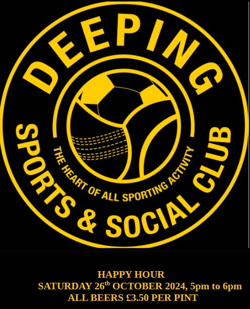 DeepingSSClub's tweet photo. ππ» Happy Hour Alert! π»π
Join us this Sat, Oct 26th, right after the @DeepingRangers v @SleafordTownFC match! All Pints of beer just Β£3.50!
5pm to 6pm.
Special welcome to the @DeepingFCfans let's celebrate together! @DeepingFCfans @DRFCres @rangers_ladies https://t.co/nJKlOhGIoc