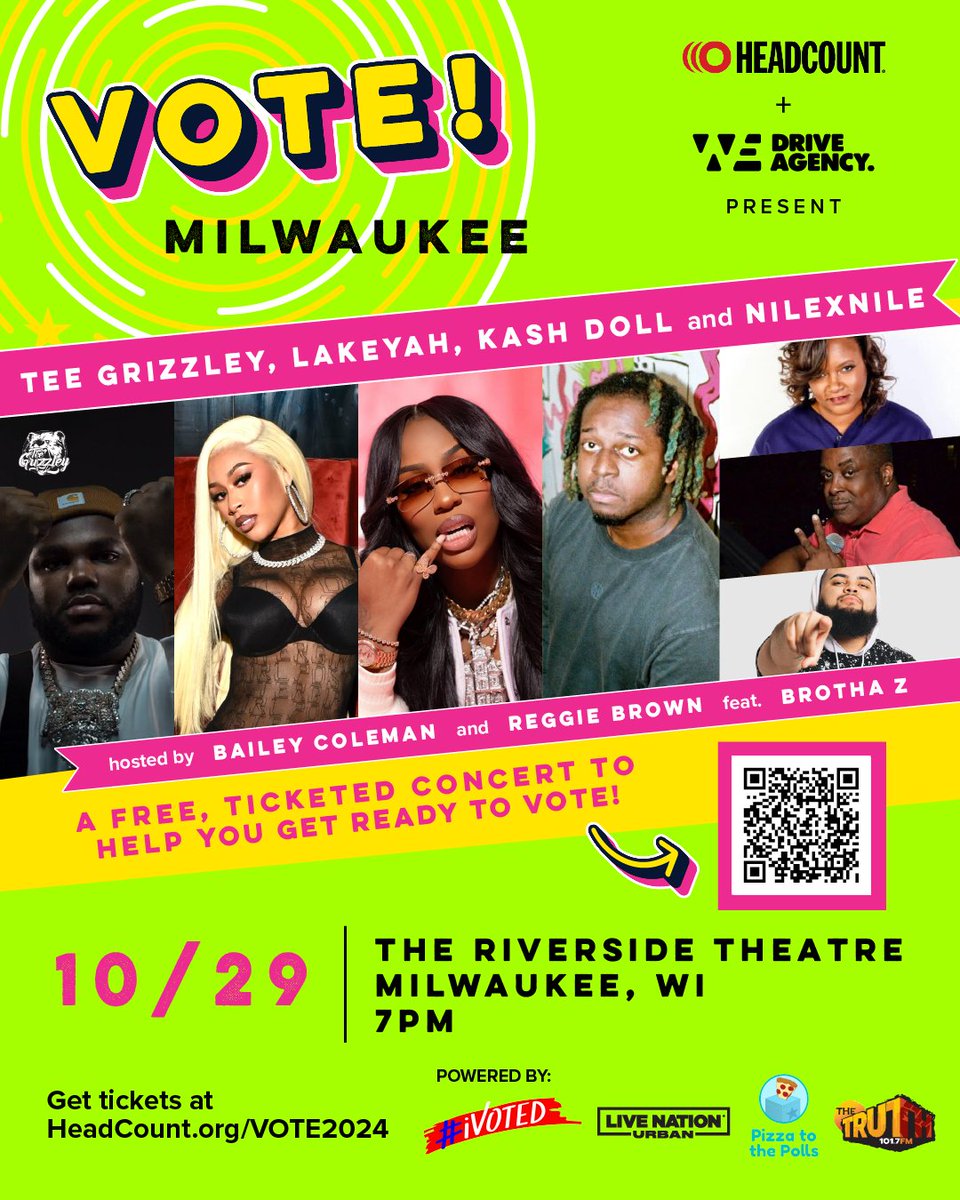 emwizzle's tweet photo. We’re back for a DOUBLE-HEADER on Tue for @voteearlyday @PabstTheaterGRP's #RiversideTheater &amp; @TabernacleATL which includes additional performances by #Milwaukee’s own @lakeyah &amp; @nilexnilex +@21LilHarold__ in ATL! #FREETix HERE: https://t.co/pXSuWWJFhz &amp; see you there! 🎶🗳️ 2/2 https://t.co/diNfa347Fa