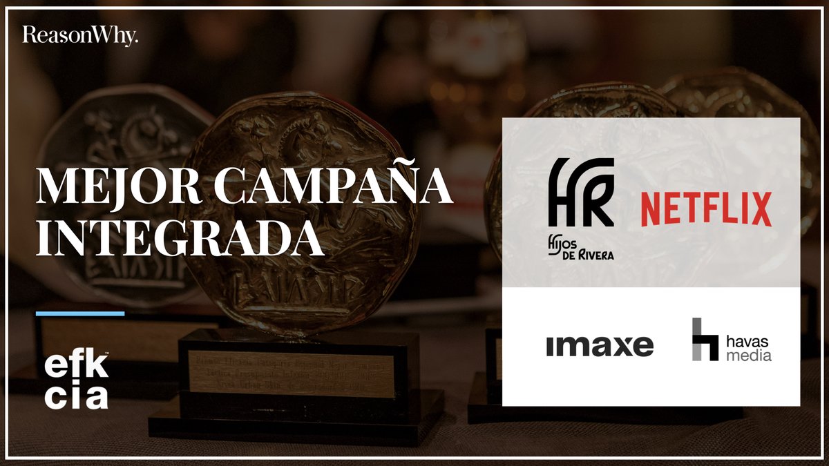 ReasonWhy's tweet photo. 🥇 El Oro en la Categoría Mejor Campaña Integrada es para Estrella Galicia y Netflix por "El robo del año" y "El plan cabo suelto", de Imaxe y Havas Media. ¡Enhorabuena! #Eficacia2024  

➤ Cobertura real time con el patrocinio de Samy Alliance