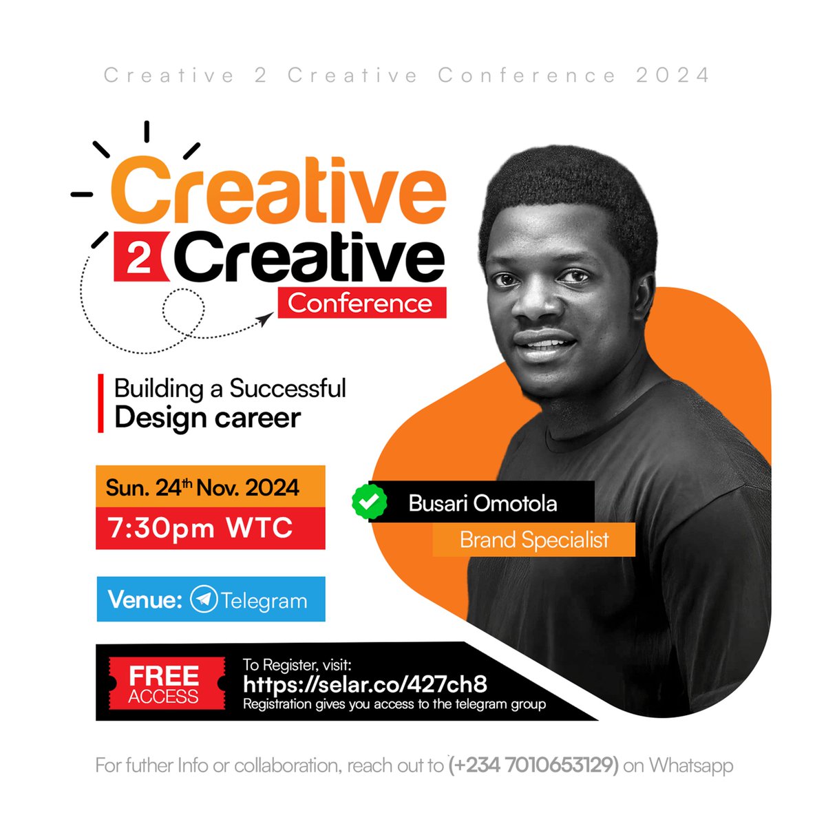 CreativeBuchi's tweet photo. Meet one of our speakers, @tolagrafik, who will be speaking on "Building a Successful Design Career."
#Creative #Designship2024 #DesignInspiration
#designs #CreativeTools #creative2creative https://t.co/IjTNM5RoNo