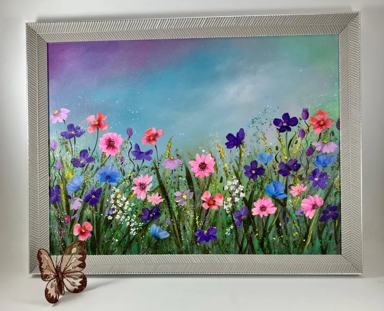 amazingraceart's tweet photo. 🌼Wildflowers acrylic painting presented in pale grey picture frame 🌸 #elevenseshour #MHHSBD #FlowersOnX #TheCraftersUK 

https://t.co/mgkR5m5U4V https://t.co/DgtUsrRC07