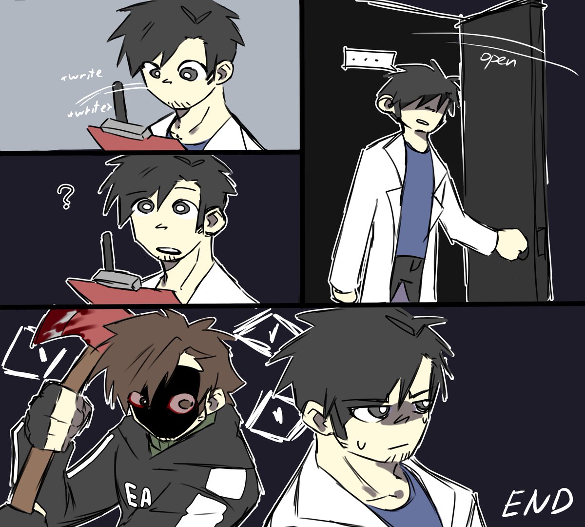 Here's a mini comic that turned out to be from a moment in the game
I know that the axe appears at the end of the game, but I don't care
#aom #aomtwt #afraidofmonsters #davidleatherhoff