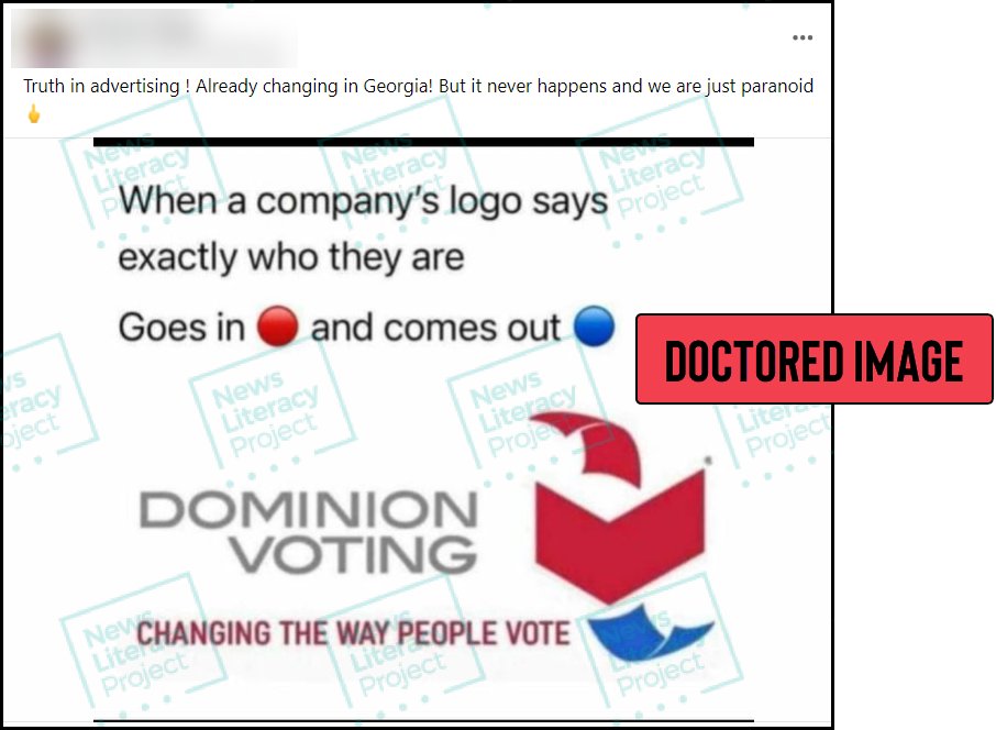 ❌ NO: This is not Dominion Voting’s genuine logo or slogan. The company has long been a target of misinformation spreaders. This altered logo, for example, 1st circulated during the 2020 presidential election. 

#RumorGuard post: bit.ly/DominionLogo

#Election2024