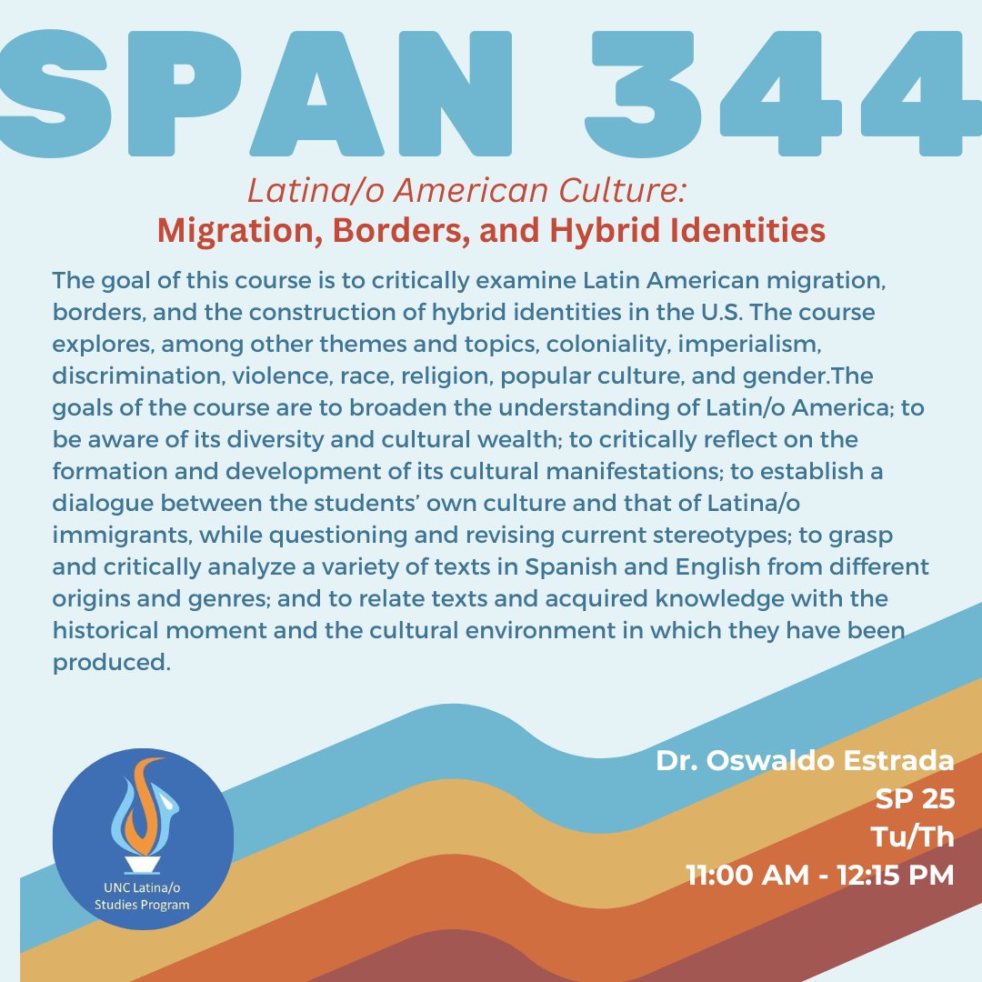 Spring 2025 Course Offerings alert!! See our website for more: lsp.unc.edu/lsp-courses/ #LatinxStudies