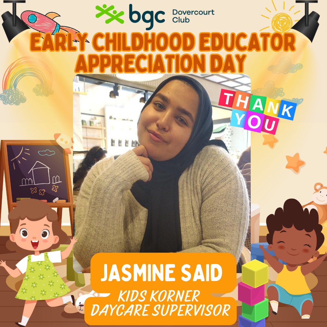 Thank you to all our Early Childhood Educators! 🌟Today, we’re excited to spotlight our newest team member, Jasmine Said, as the Kids Korner Daycare Supervisor!🤩