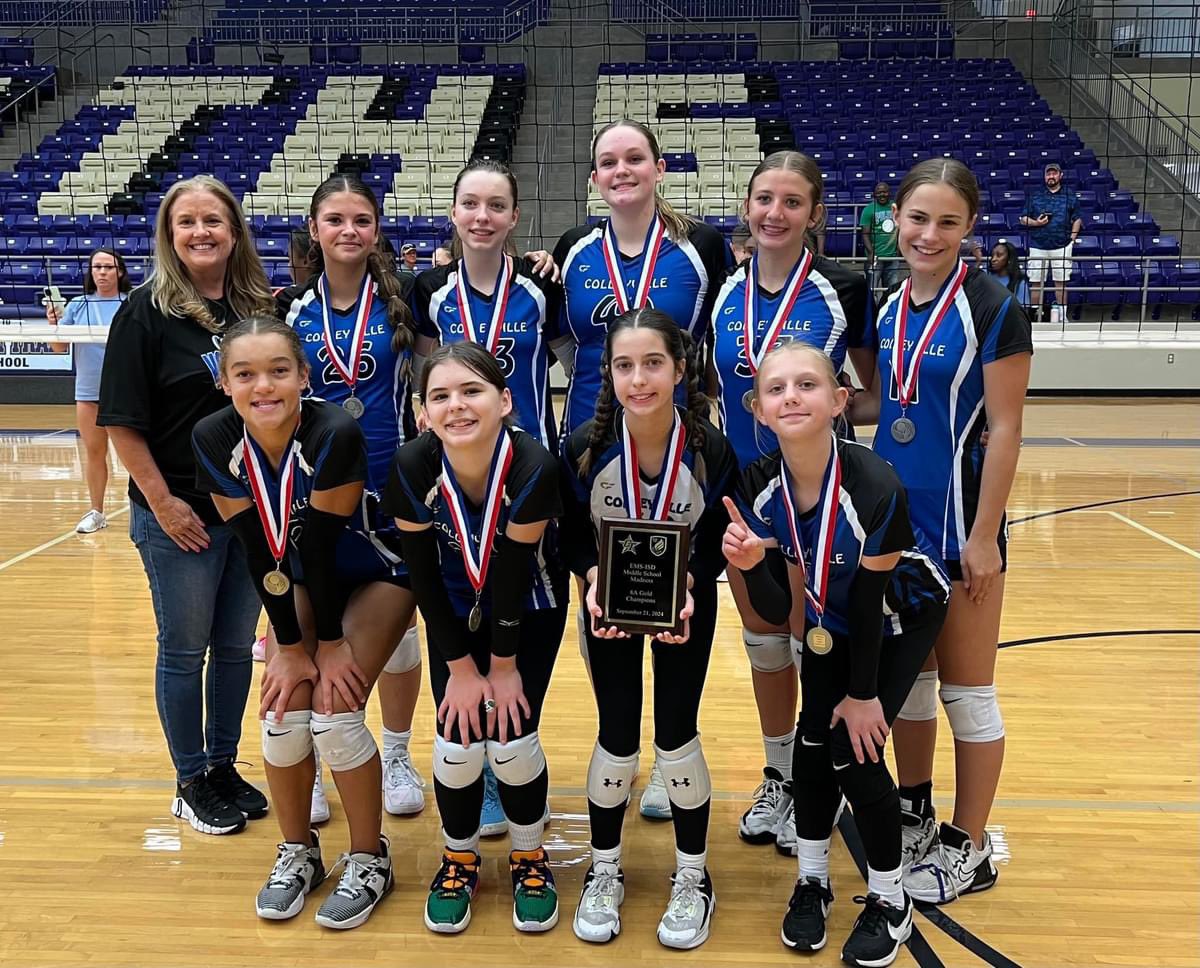 These 8th grade volleyball player went undefeated to be Champions on Sept 21 at the Middle School Madness tournament. Today, is the start of a new tournament. We plan on being successful again !  Good luck Ladies ! Let’s go Colts! 💙🏐<a href="/LyColtAthletics/">Lady Colt Athletics</a> <a href="/CmsColts/">Colleyville Middle School</a>