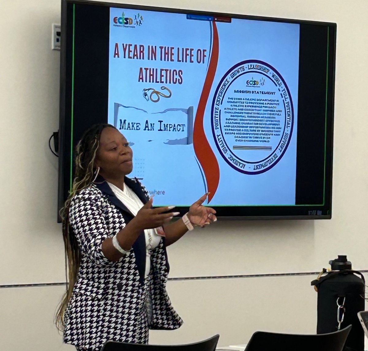 Thank you to Crystal Day, Director of Athletics for Ector County Independent School District, for visiting with our Human Performance students today. Ms. Day shared information about "all things physical education, coaching, athletics, and administration". <a href="/utpb/">UT Permian Basin</a> <a href="/EctorCountyISD/">Ector County ISD</a>