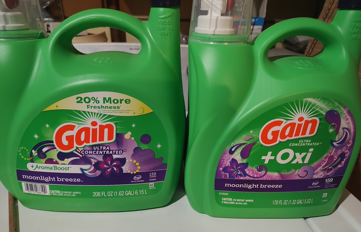 colorblindwork's tweet photo. It's hotter every year so we cannot be #sustainable &amp; wear our clothes 2x before washing. 

Then, retailers are selling less laundry detergent for the same price. 170 oz @$16 vs 208 oz @ $16 = 18.3% loss #shrinkflation

Since October, we started buying detergent in a paper box. https://t.co/5Zm6ObdJpN