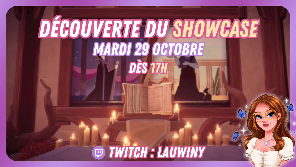 lauwiny's tweet photo. Bonjouuuur tout le monde ! 🤩

Juste pour informer qu'on sera en direct sur Twitch pour découvrir ensemble le Showcase de #DisneyDreamlightValley ✨

Mardi 29 Octobre dès 17h ⏰📆

Si ça vous intéresse, c'est par ici :  https://t.co/gnHJbKynvw https://t.co/dRaMvZNRSp