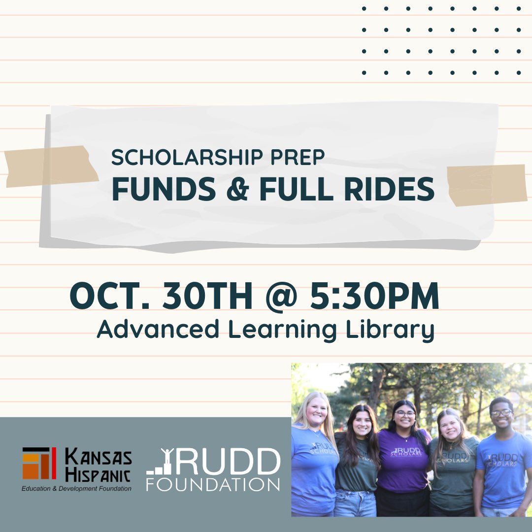 RuddFoundation's tweet photo. Join the Rudd Foundation and KHEDF for a workshop to prepare for scholarship applications and setting yourself up for success. Registration not required, see you there! https://t.co/q3JqkhVHOc