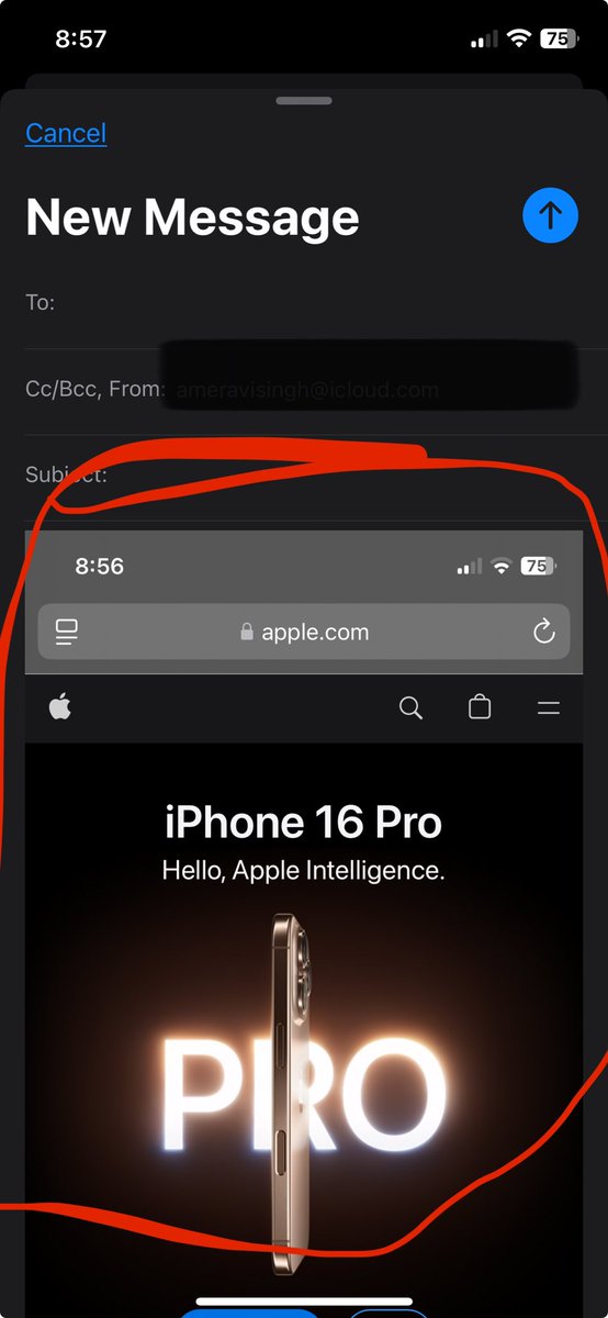 ameravisingh's tweet photo. @Apple @AppleSupport 
Why you do not allow to attach a file/image as attachment/icon instead of having it embedded with email body, in iPhone Mail app? https://t.co/2ZjthRY1tI