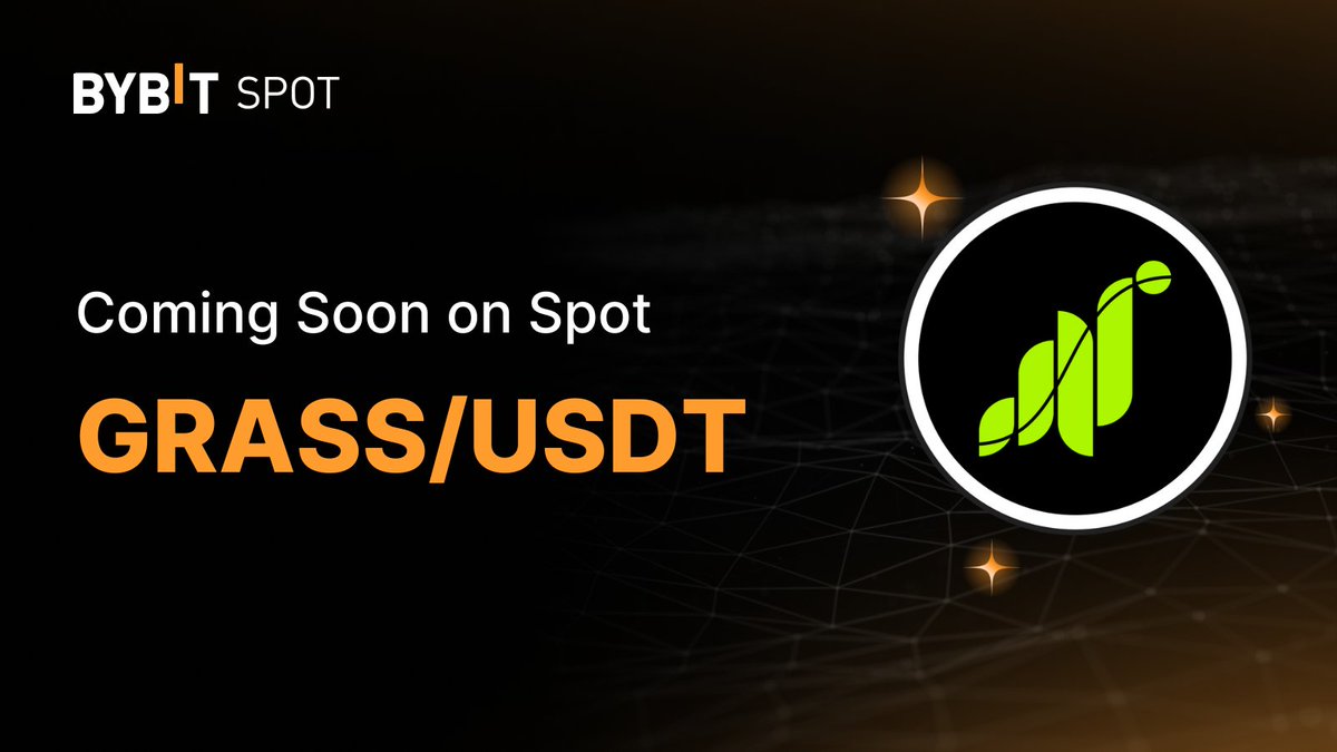 📣 #GRASS is coming soon to the #BybitSpot trading platform with getgrass.io!

Listing: Oct 28, 2PM UTC. Stand to grab a share of the  200,000 $GRASS Prize Pool

🌐 Learn More: i.bybit.com/1IabCh6P
💫 Join Now: i.bybit.com/1cviabq

#TheCryptoArk #BybitListing