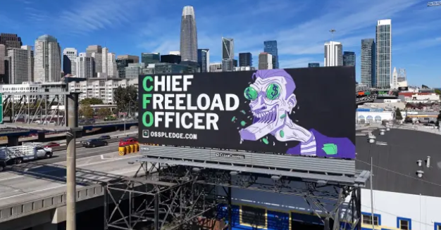 jillianiles's tweet photo. Noticed those slightly unsettling new billboards with the creepy "chief freeload officer" or "chief excuse officer" illustrations? @meganrosedickey wrote about the campaign: https://t.co/3CL0L4BBHv https://t.co/2MbVUYGit9