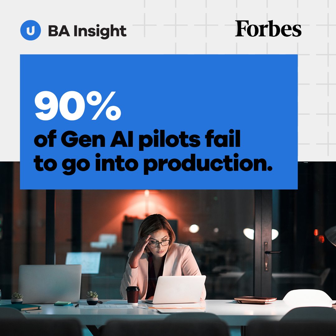 According to a study published by <a href="/Forbes/">Forbes</a>, approximately 90% of #GenerativeAI Proof of Concept (POC) pilots will not move forward into production. Don't spend more time, money &amp; energy on #AIprojects that don’t provide #ROI. bit.ly/4ez4Pdt #AI #GenAI #Forbes