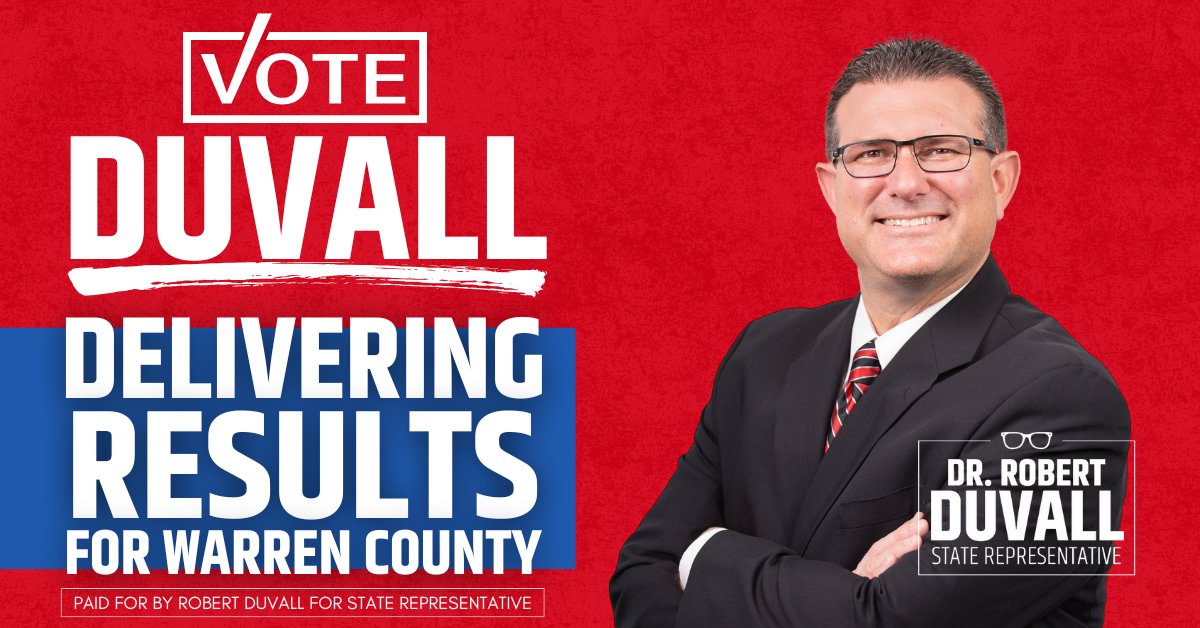 VOTE #Republican Dr. Robert Duvall!

A Fighter Delivering Results for Warren County!
duvallforky.com