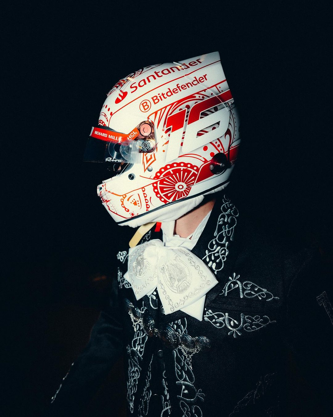 Charles Leclerc unveils special helmet for F1 Mexican GP