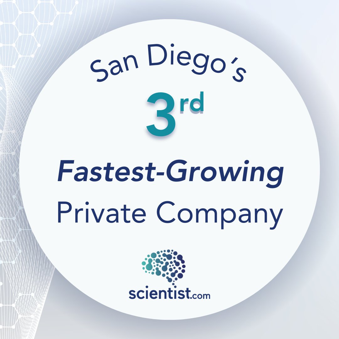 Scientist.com (@scientist_com) on Twitter photo We're thrilled to announce that Scientist.com has been named the 3rd fastest-growing private company in the large company category by <a href="/SDBusiness/">San Diego Business Journal</a>! This recognition is a testament to the hard work & dedication of our incredible team over the years.sdbj.com/?oly_enc_id=35… We're thrilled to announce that Scientist.com has been named the 3rd fastest-growing private company in the large company category by <a href="/SDBusiness/">San Diego Business Journal</a>! This recognition is a testament to the hard work & dedication of our incredible team over the years.sdbj.com/?oly_enc_id=35…