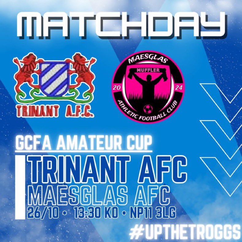 A huge game on Saturday as we welcome newly formed Maesglas in the start of the GCFA Amateur Cup.

We hope to see as many down the field to support the boys in hopes of kickstarting a nice run in the cup, it won’t be an easy game so get down and show your support! 1/2
