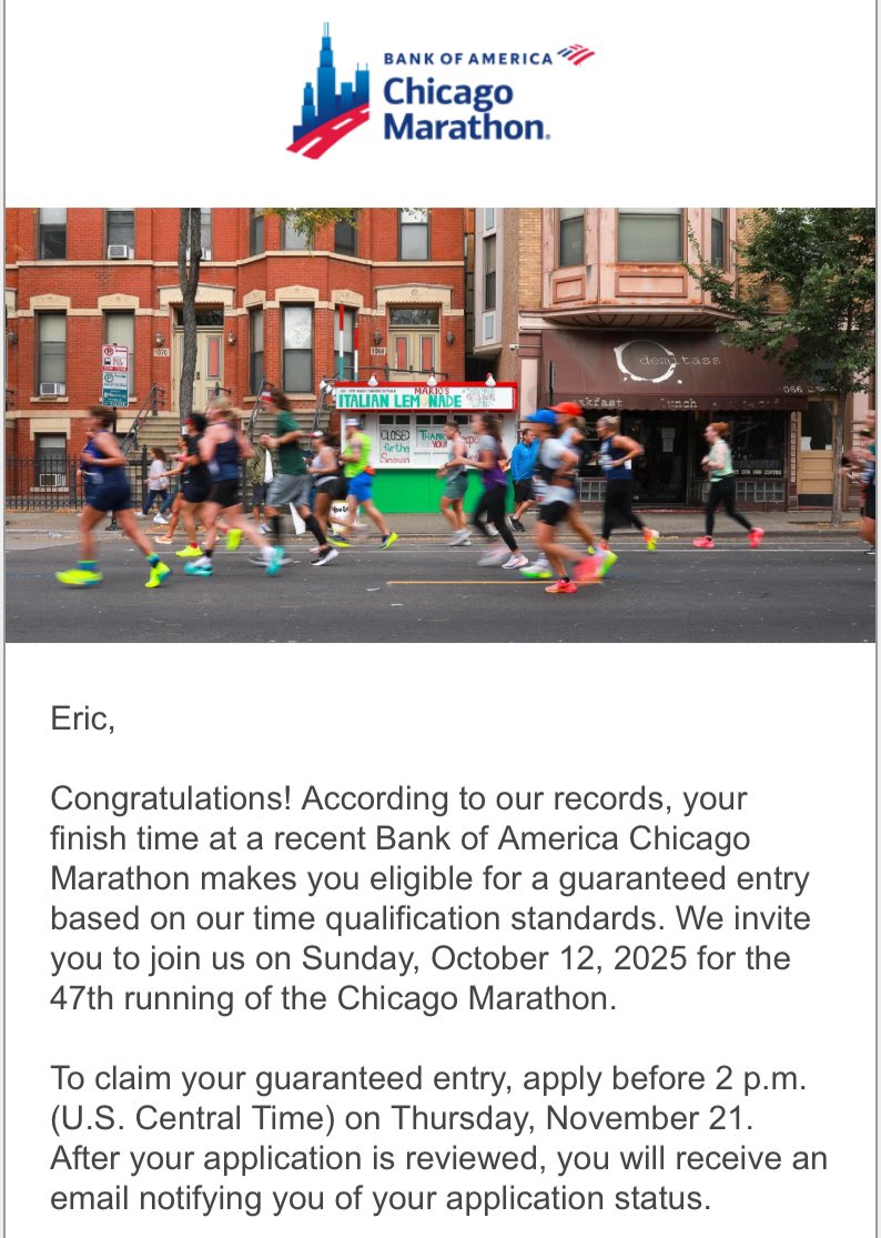 ericnothen's tweet photo. A BIG thank you to the 3:15 pacers at @ChiMarathon who took me there and made this possible https://t.co/JMfDRtnUAQ