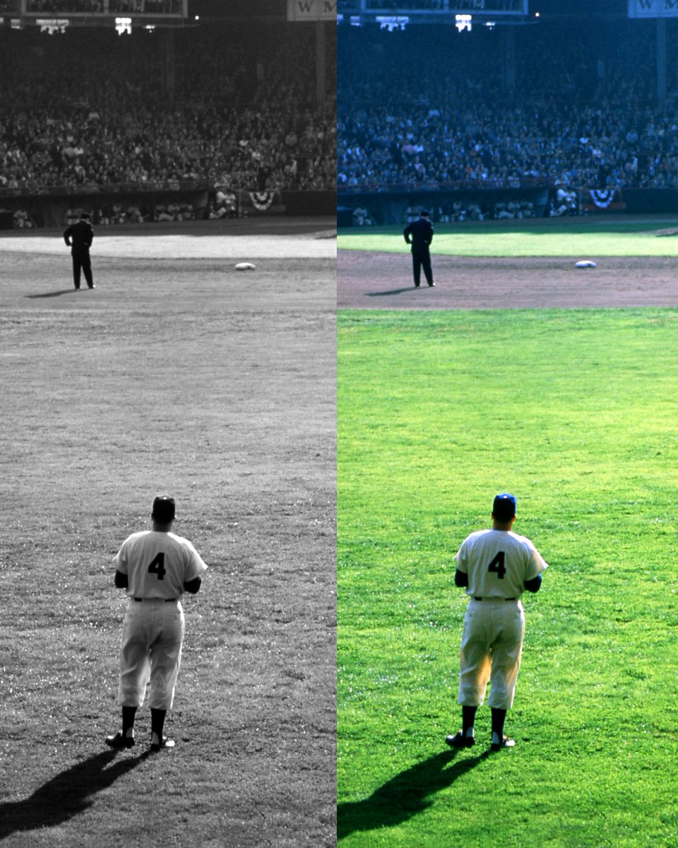 MLB's tweet photo. World Series shots from the 1950s like you've never seen them before. 📸 https://t.co/y9uTCGcdHg