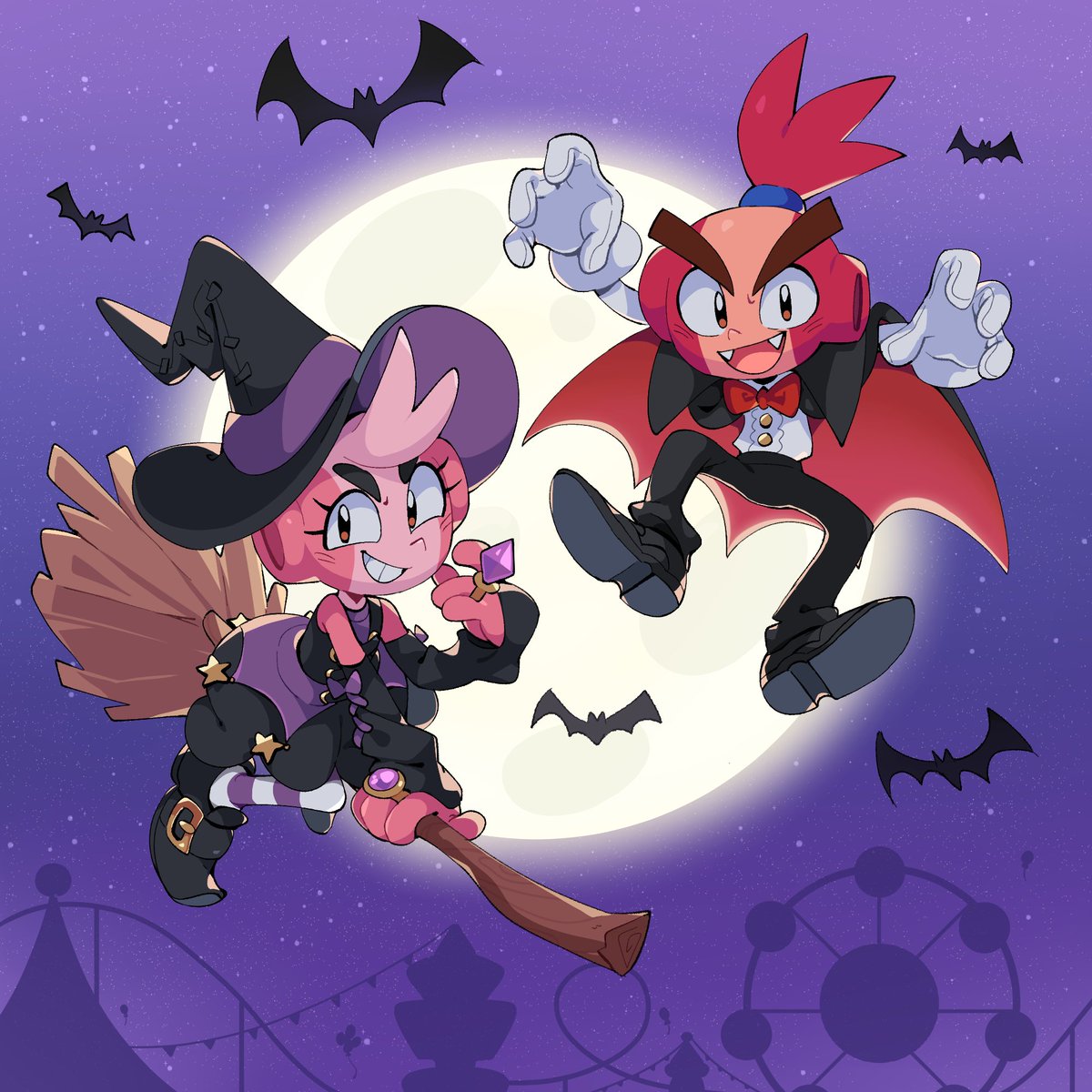 Here's the Halloween-themed illustration for the latest Rollin' Rascal Rundown! 🦇