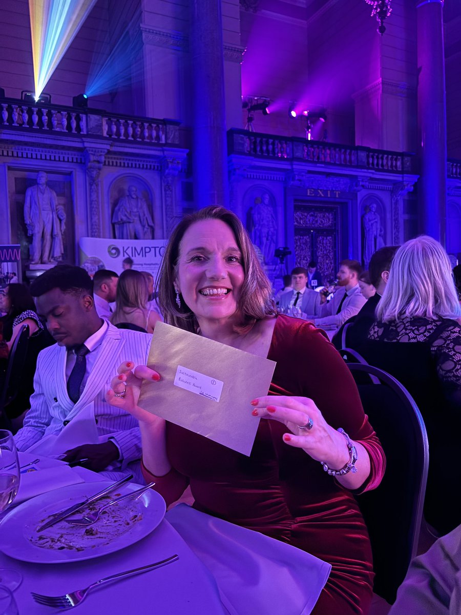 Jo, head of the Business School has one job tonight - let’s hope she doesn’t loose the envelope ….. #lca2024