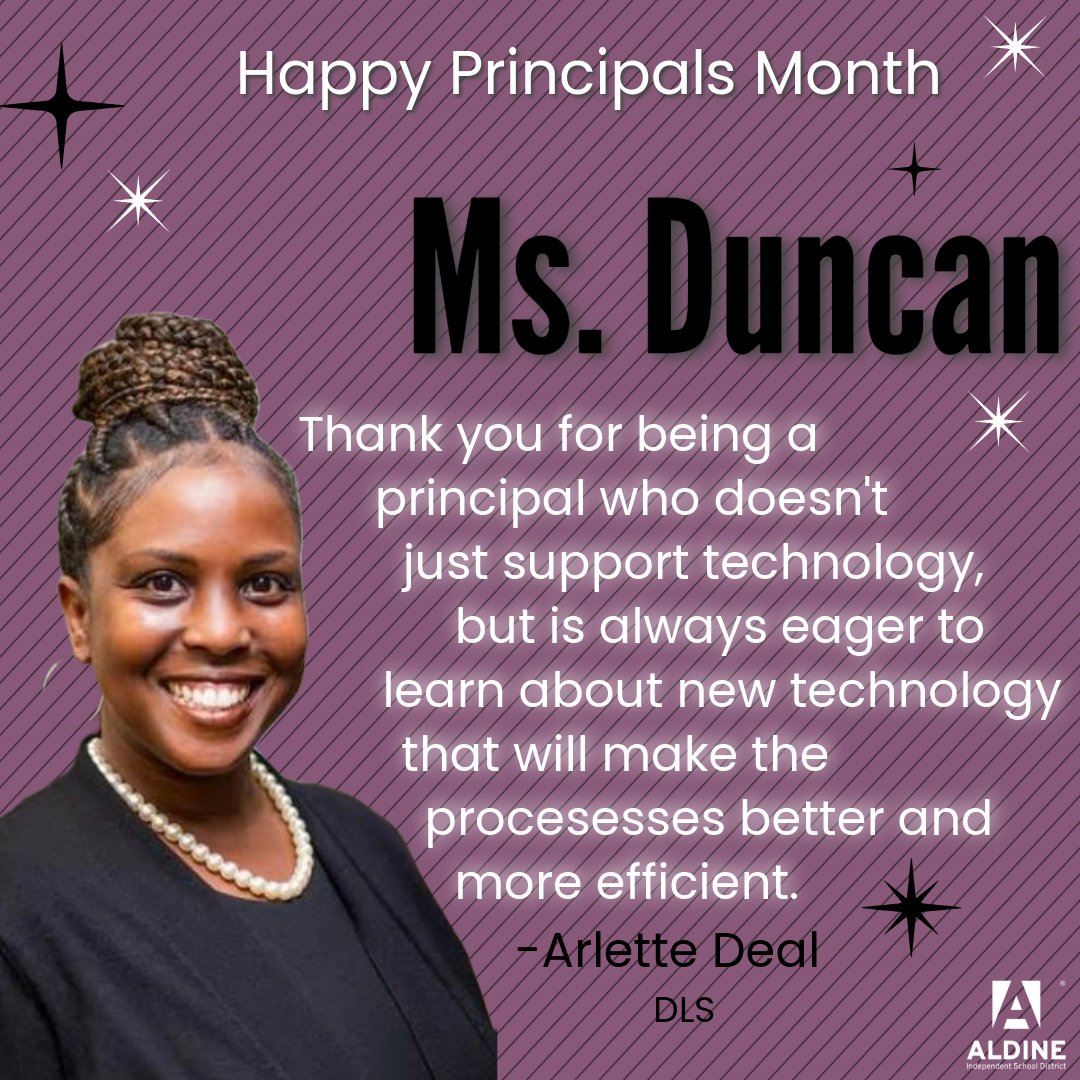AldineISD Digital Learning (@aldinedls) on Twitter photo 🙌 We’re grateful for <a href="/SDuncan7124/">SJ Duncan</a>. Your support and openness to new ideas makes our job as digital learning specialists easier. #NationalPrincipalsMonth #ThankAPrincipal #AldineImpact <a href="/CalvertES_AISD/">Calvert Elementary School</a> <a href="/MsSavvyTech/">Arlette Watson</a> 🙌 We’re grateful for <a href="/SDuncan7124/">SJ Duncan</a>. Your support and openness to new ideas makes our job as digital learning specialists easier. #NationalPrincipalsMonth #ThankAPrincipal #AldineImpact <a href="/CalvertES_AISD/">Calvert Elementary School</a> <a href="/MsSavvyTech/">Arlette Watson</a>