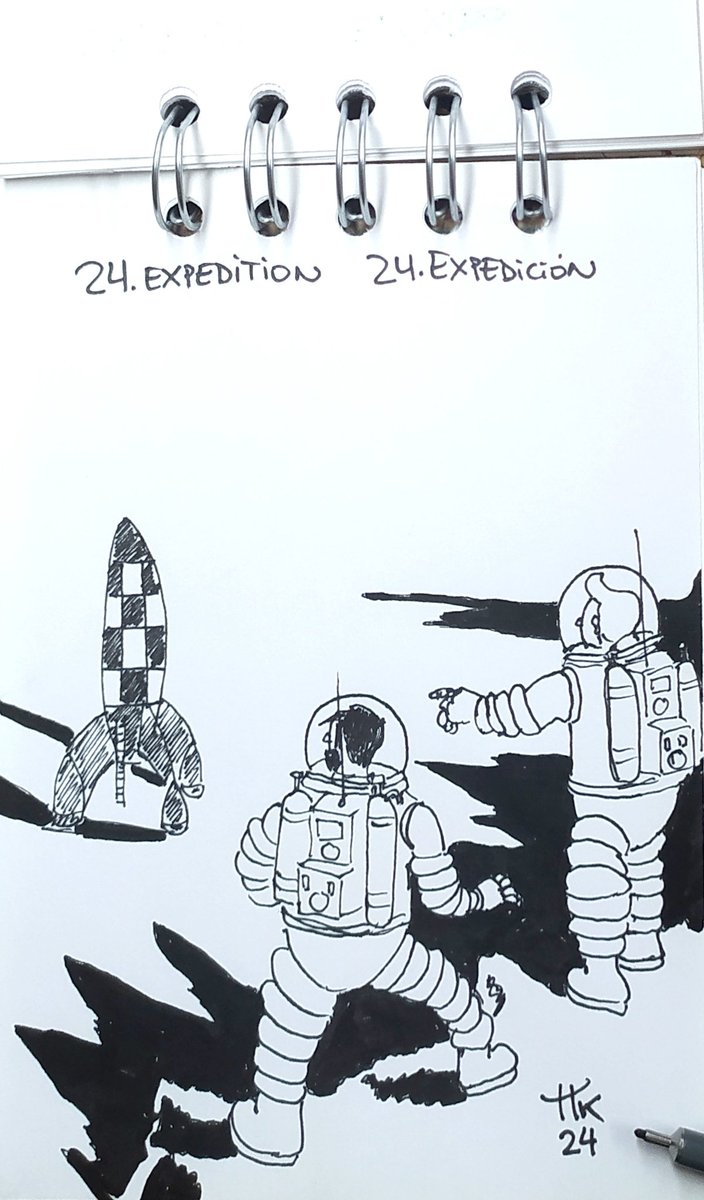 Día 24: Expedición. Expedition.
La expedición a la luna siempre ha sido una de mis favoritas
#InktoberEs
#Tintubre
#inktober2024