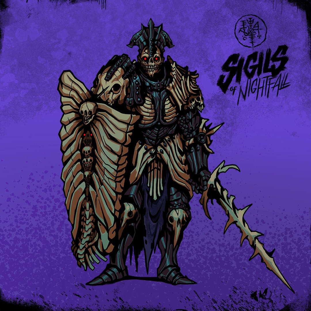2Wedges's tweet photo. A Dread Knight, an avatar of #fear, stands before you on #MÖRKTOBER day 24. He swore no oaths, pledged to no master. Only death and vengeance remain. His sole purpose is to annihilate those foolish enough to defile the ancient halls.
#SigilsofNightfall #morkborg https://t.co/qLvnsAmtbh