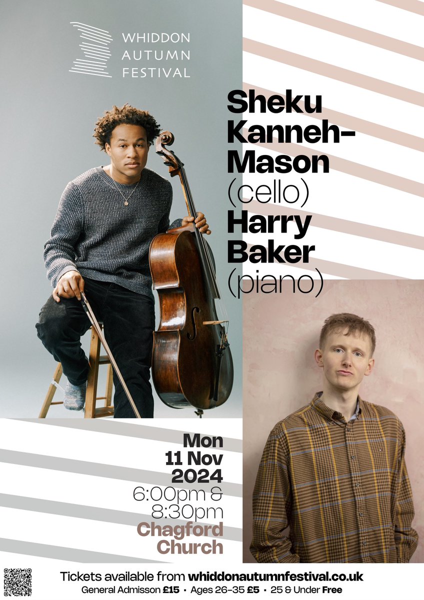 WhidAutumnFest's tweet image. 🎶🍂 Very excited to say we have now SOLD OUT the ‘Bach & Beyond’ double-bill with superstar cellist @ShekuKM & @harrybakermusic this November in #Chagford.
But don’t worry, we’ll be back! Stay in the know by signing up to our mailing list 👉 whiddonautumnfestival.co.uk