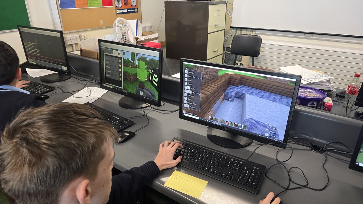 CncKilcormac's tweet photo. Minecraft Club celebrating the end of first term with a mini eSports competition building their own Haunted House @MichaelB_Edu @MS_eduIRL @PlayCraftLearn #LOETBSTEAM https://t.co/BkG02a9nXy