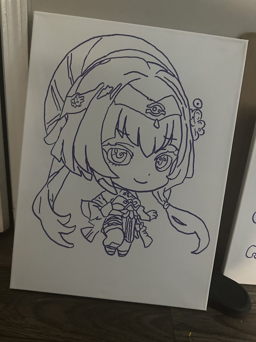 Im_Artisticflow's tweet image. Been working on this #Chibi #Candace #GenshinImpact #AcrylicPaint