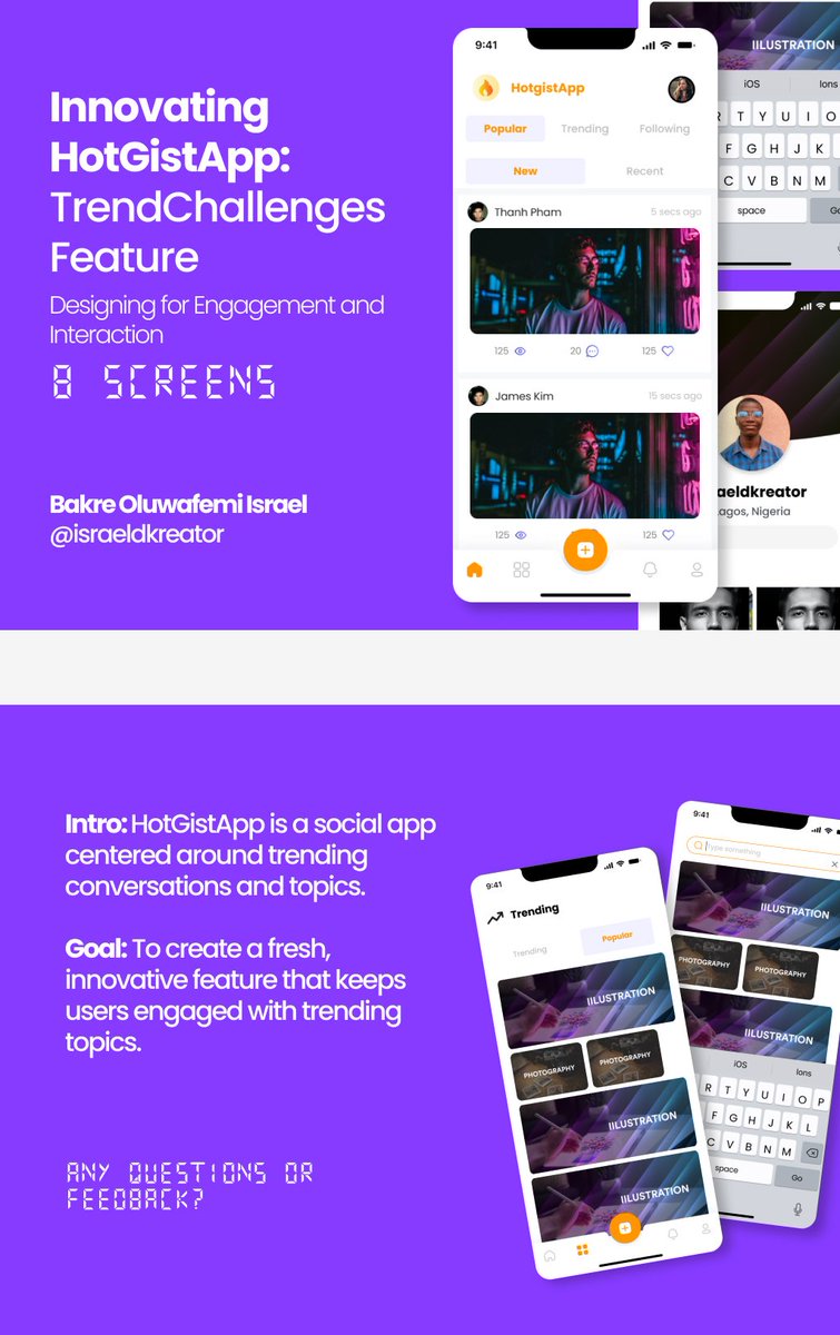femiibakre's tweet photo. Throwback to HNG 11 Internship @hnginternship when I designed a Social Media App (HotGistApp). It's a static 8 screen designs tho π
The Journey continues πβ€οΈπ
#ThrowbackThursday #ThrowbackMoment #throwbacks #TBThrowback #hng #uiuxdesign #uiux #figma #fyptwitter #Prabhas #sstvi https://t.co/LYIm0HETuz