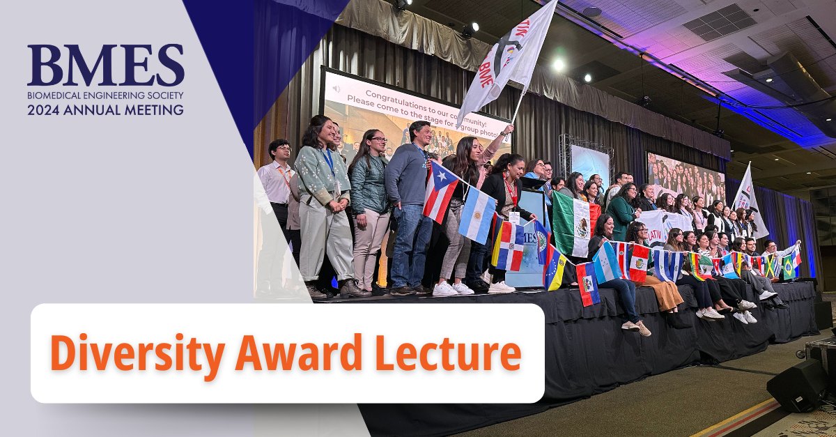 BMESociety's tweet photo. Such an inspiring Diversity Award Lecture at #BMES2024! Celebrating groundbreaking contributions to diversity and inclusion in biomedical engineering. Let's keep pushing boundaries and fostering a more inclusive future for all! 🌍💡 #BME4All #InclusionMatters @LatinXinBME https://t.co/X0NNuclhmq