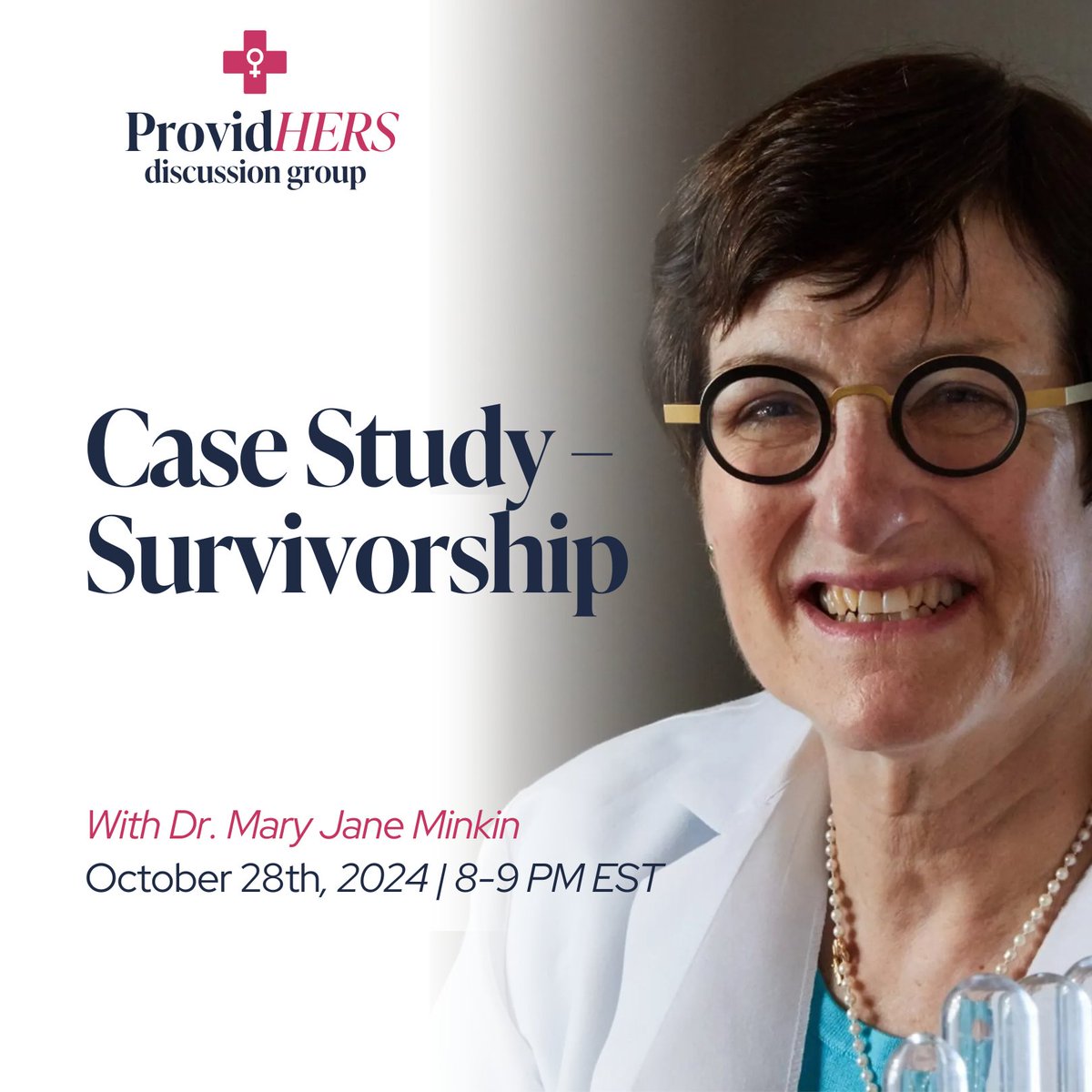 Join us Monday, October 28th at 8:00 PM for a case-based discussion on "Case Study-Survivorship" with Mary Jane Minkin, MD, FACOG. 

To join us, register through the link in bio or visit: msmedicine.com/providhers-dis…