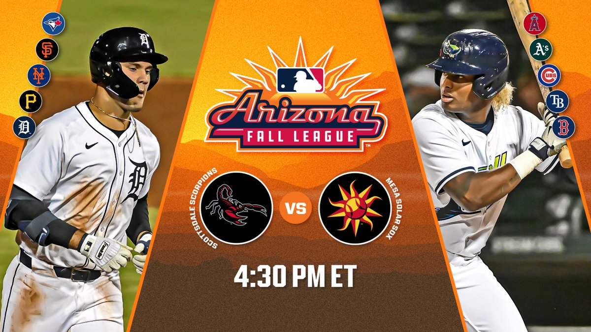 The Tigers' Josue Briceño, who has an absurd 1.462 OPS in the AFL, faces red-hot Rays prospect Tre' Morgan, who is batting .417.

Watch LIVE: atmlb.com/4f1zssg