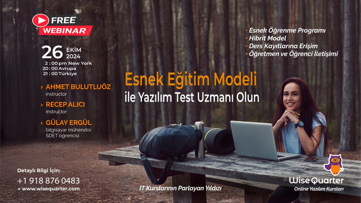 Wise Quarter ile SDET Hibrit Eğitimine Katılın!

Esnek ve güncel eğitim modeliyle kariyerinizi güçlendirin.
Webinar Linki : zfrmz.com/2U4AHKyqnDJirt…

Webinara Özel Hediyeler!
Webinar: 26 Ekim 2024, 21:00 
İletişim: info@wisequarter.com 

#SoftwareTesting  TRT 1 #Turkey  BRICS #qa