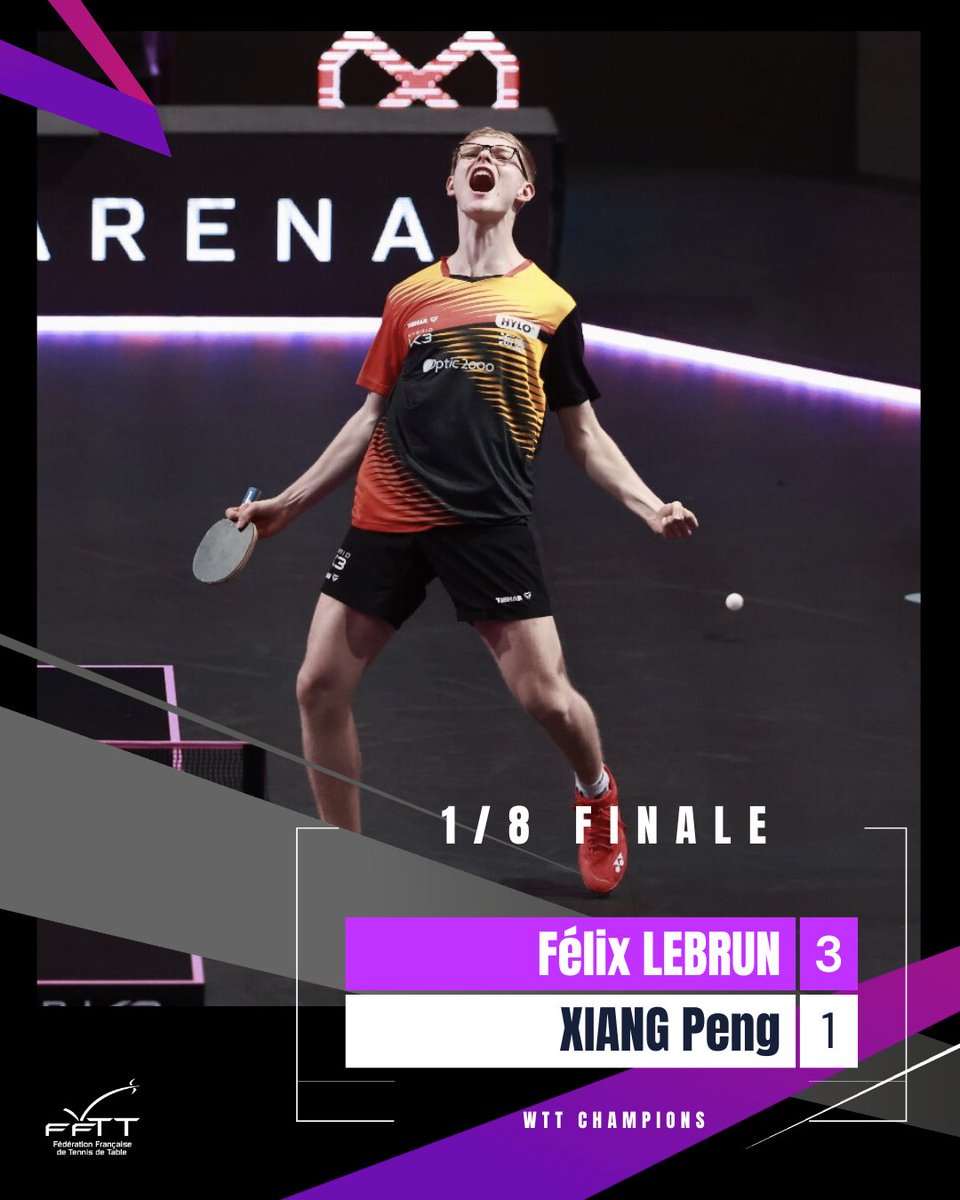 ffttofficiel's tweet image. 𝐖𝐓𝐓 𝐂𝐡𝐚𝐦𝐩𝐢𝐨𝐧𝐬 𝐌𝐨𝐧𝐭𝐩𝐞𝐥𝐥𝐢𝐞𝐫 🏆

Félix LEBRUN 3️⃣-1️⃣ XIANG Peng

Battu il y a quelques semaines par Xiang Peng en Chine, Félix prend sa revanche ce soir à Montpellier. Tout simplement magique ! 🤩

#WTTMontpellier #WTTChampions