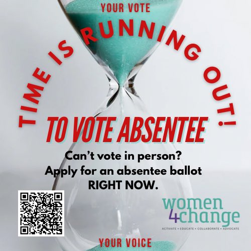 Stop 🛑 what you’re doing and ask:
Can I vote in person? 
No? 
Get your absentee ballot app in right now. They are due TODAY. 
College students: we’re looking at you. 👀 
Your future depends on it. 

in.gov/sos/elections/…