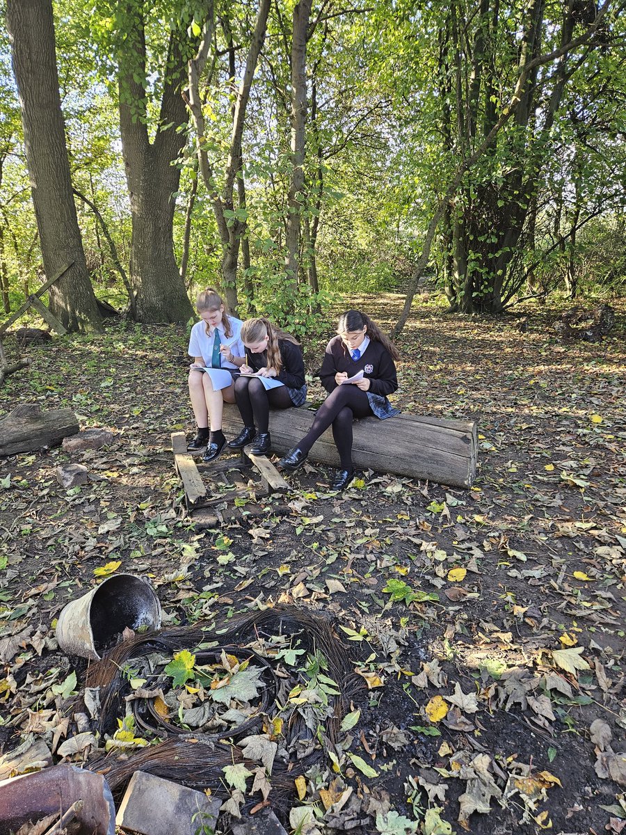QueensSch_Geog's tweet image. Using our wonderful outdoor classroom to explore our own deciduous woodland #daretobegreat #practicallearning
