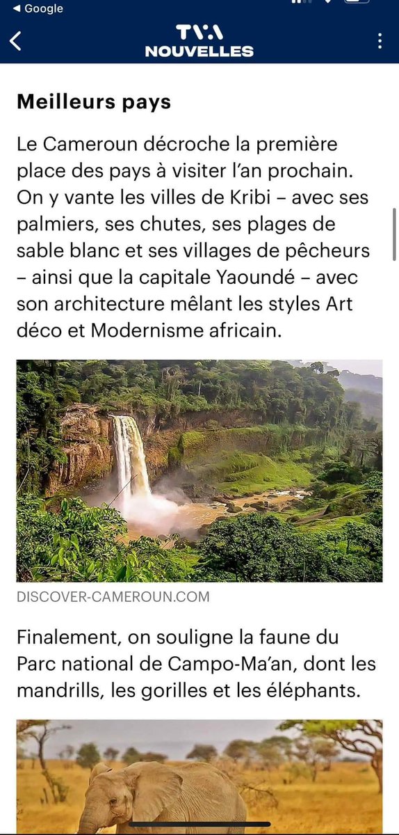 realYatcheu's tweet image. Le Cameroun 🇨🇲 est classé  premier 🥇parmi les pays à visiter en 2025 selon le magazine Lonely Planet.

Source : Bassilekin Estelle