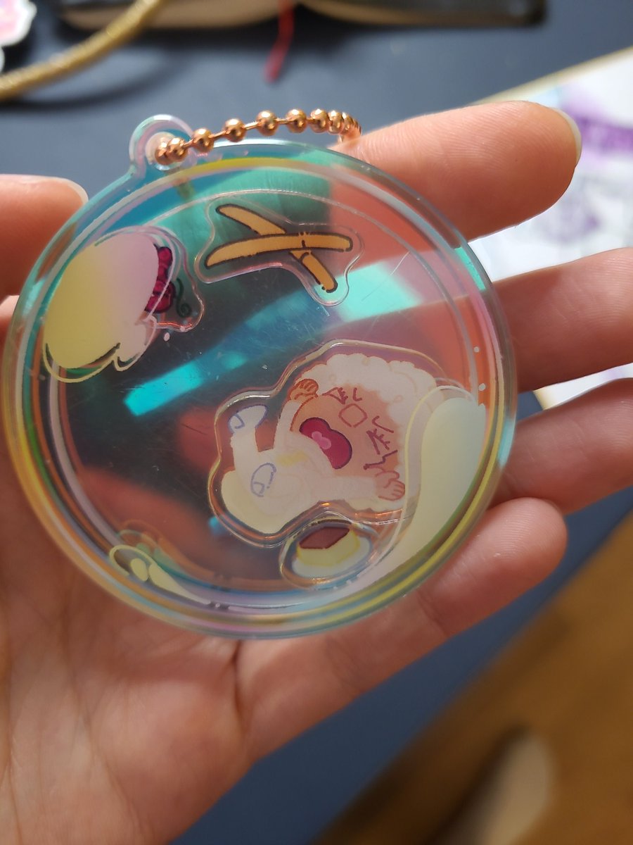 lokuro's tweet image. I'm so silly happy to get a chance to adopt the lil bubble Kaku 🥹 and the rest of the beautiful art from @Puromarudoodles' 💜 they will have a loving home here (even the scary Imu-sama~) Thank you ✨️