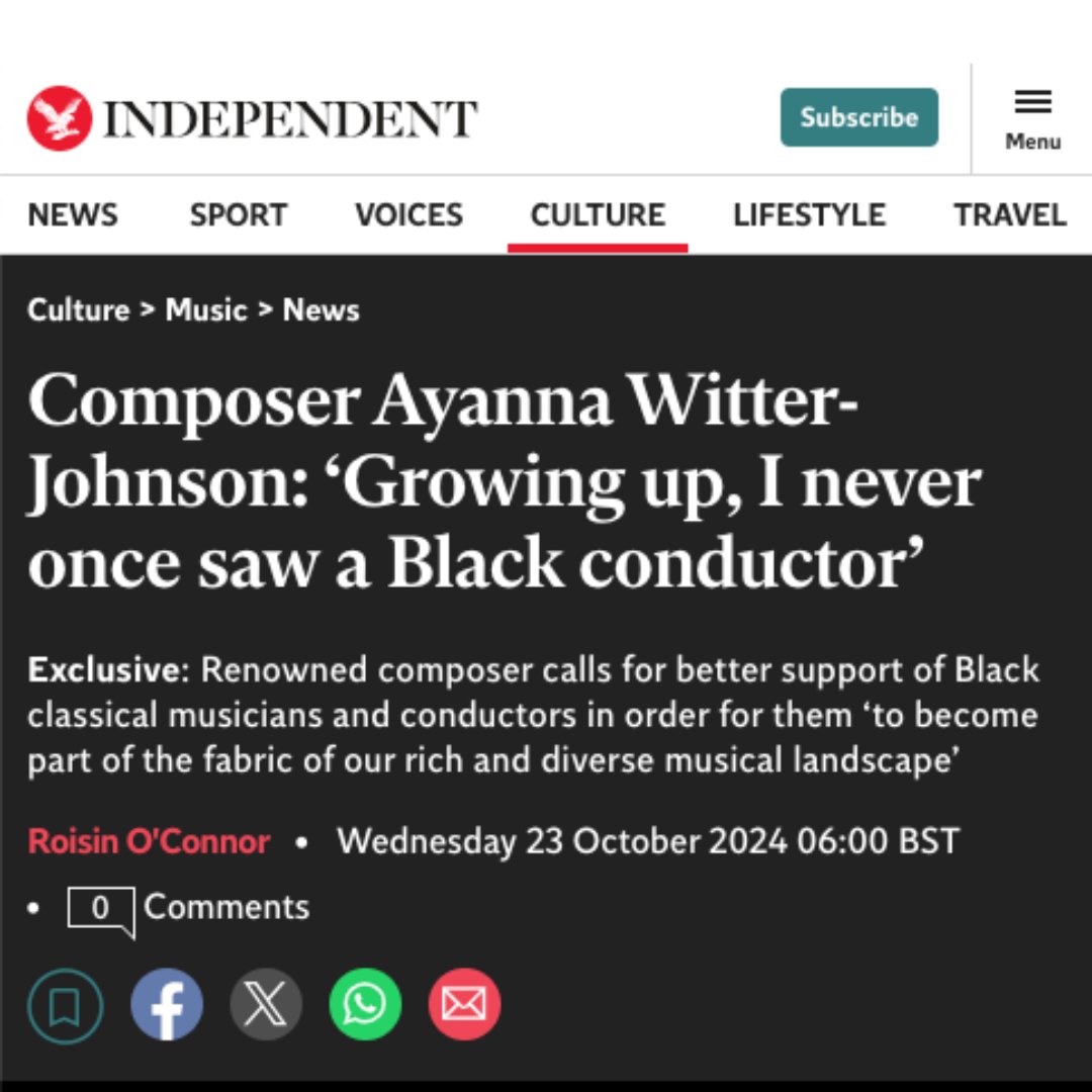 BLKLivesinMusic's tweet photo. The press is rolling in for our landmark event Classically Black. The Independent features a great interview with Ayanna Witter-Johnson with pieces in the Standard on our mission to increase diversity in classical music world and The Voice.
#classicallyblack #blacklivesinmusic https://t.co/6ujMeHKDvn