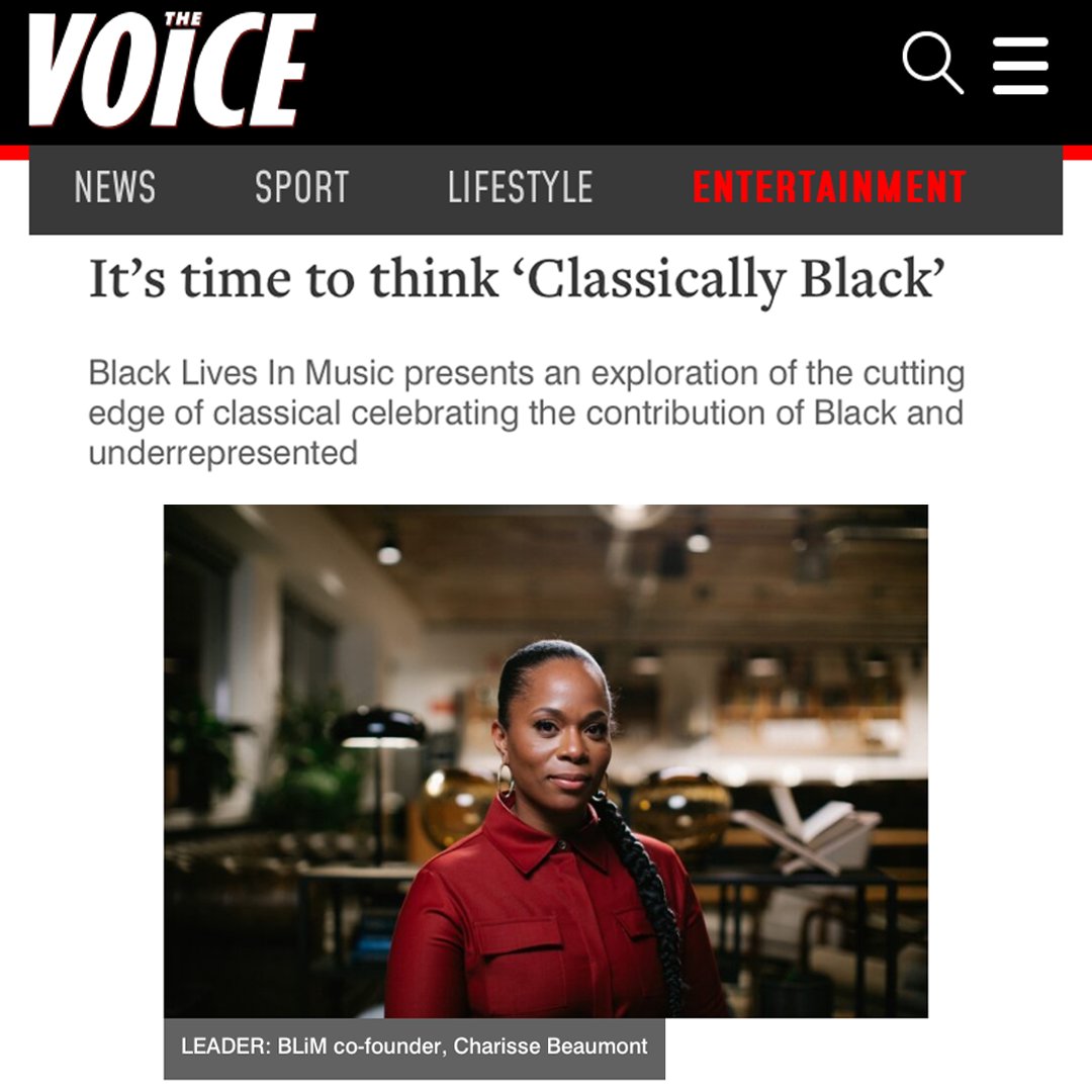 BLKLivesinMusic's tweet photo. The press is rolling in for our landmark event Classically Black. The Independent features a great interview with Ayanna Witter-Johnson with pieces in the Standard on our mission to increase diversity in classical music world and The Voice.
#classicallyblack #blacklivesinmusic https://t.co/6ujMeHKDvn