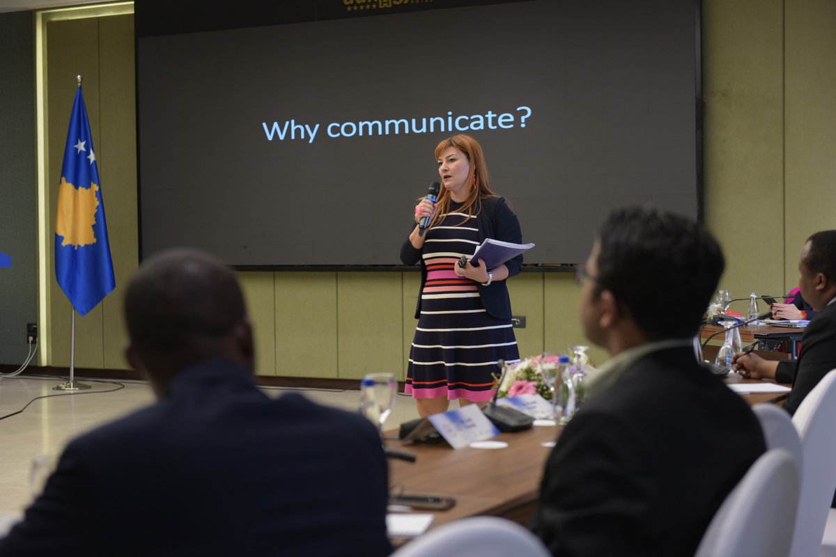 The last session for today
Communication as a Key Diplomatic Tool in Ordinary Times and Times of Crisis: Building Trust and Transparency,"  was presented by Ioanna Lachana, Head of the Communication Section and Spokesperson at the European Union Office in Kosovo.