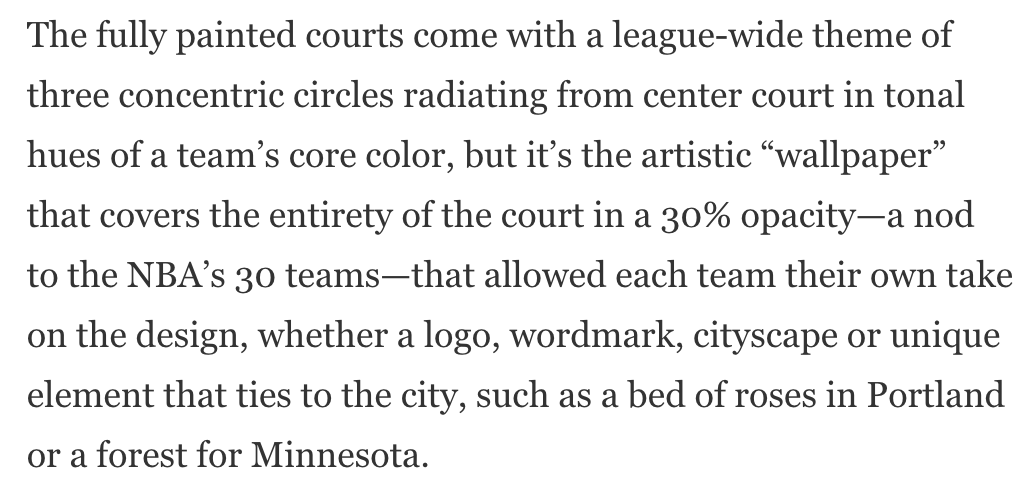 adamcward's tweet photo. i knew it! i saw the 30% opacity wallpaper that covers the entire court and said "i bet that's a nod to the 30 teams in the NBA" https://t.co/YXH8MnKF2R