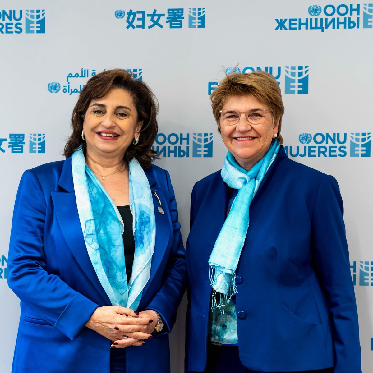Bilateral meeting with Sima Bahous, Executive Director of UN Women. We discussed topics from the WPS Focal Points Network and the WPS open debate, in particular the promotion of women's participation in peace processes and the protection of women's rights. #UnitedNations