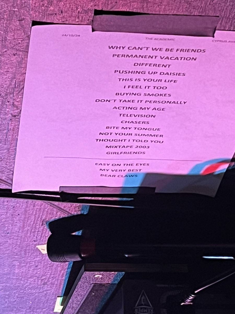 Academic_Update's tweet image. Setlist in cork tonight!