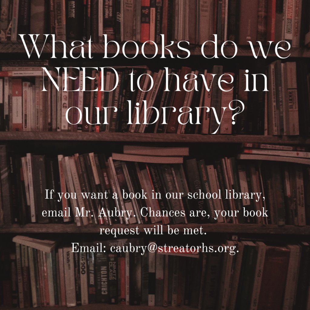 StreatorHigh's tweet image. LIBRARY books
#shsdawgs
#streatorLMC
#fromthelibrary
#streatorlibrary
#streatorbools
#schoolannouncement