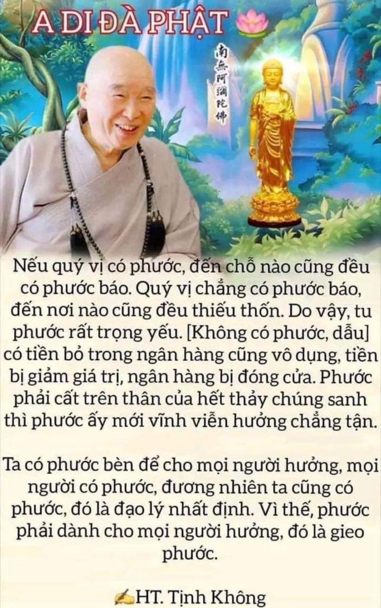 doantruaiduc9's tweet photo. 1.Đừng nghĩ mình phước báo hiện tiền, chúng ta bèn có thể nâng cao mức sống,lầm rồi,ko được đâu!Lúc có phước báo ấy,hãy để người khác hưởng một chút (chia sẽ,bố thí).Thân thể khỏe mạnh,thanh tịnh,từ bi,ăn uống càng ít càng tốt,nhất định ko được ăn vặt https://t.co/tJCAZeDEXR